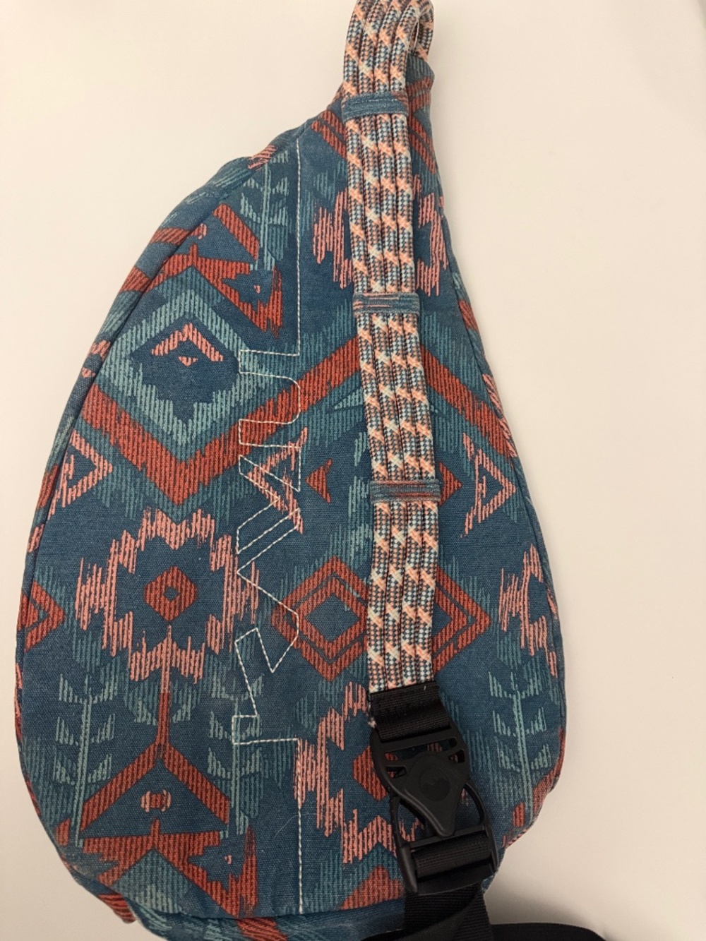 Kavu Teal and Rust Aztec Sling Pack - Picture 3 of 6